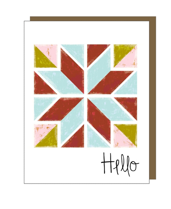 Hello Quilt Block Card