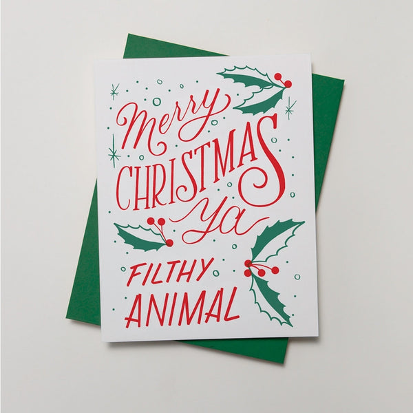 Filthy Animal Christmas Card
