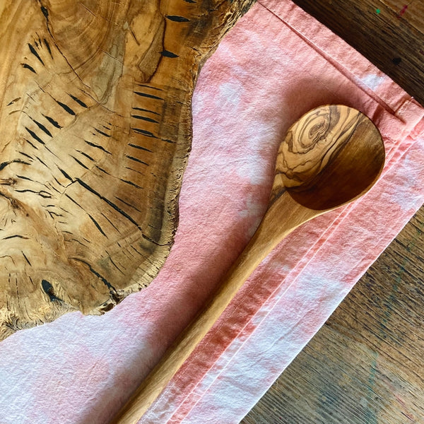 Naturally Dyed Tea Towel | Peach