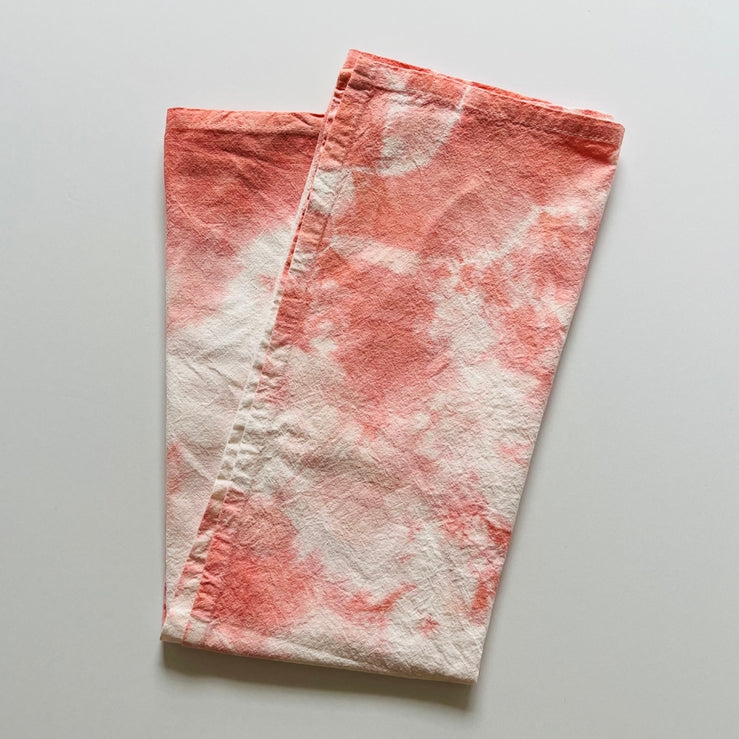 Naturally Dyed Tea Towel | Peach