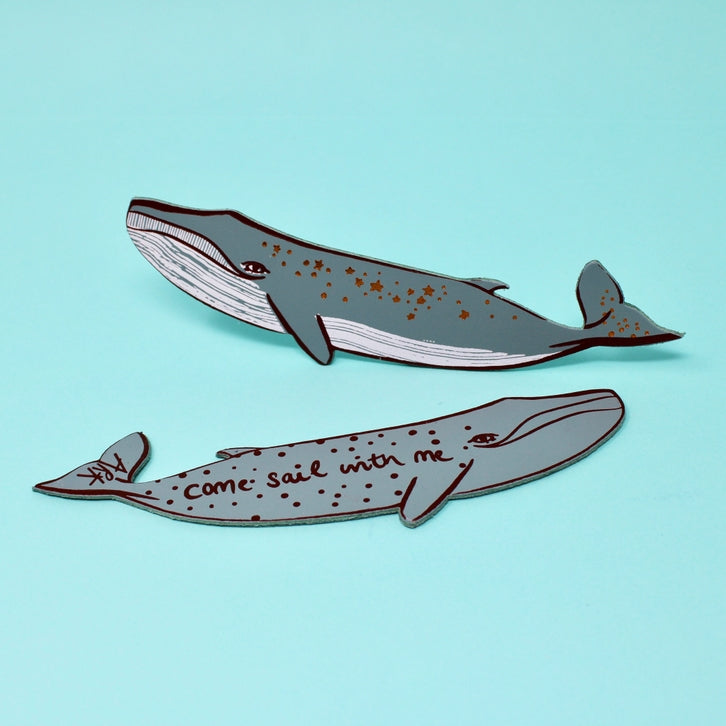 Whale Leather Bookmark