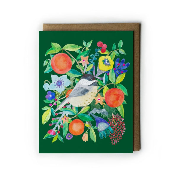 Chickadee and Oranage Card