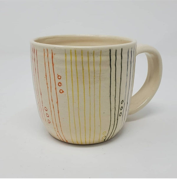 Handmade Ceramic Rainbow Stripe Mug