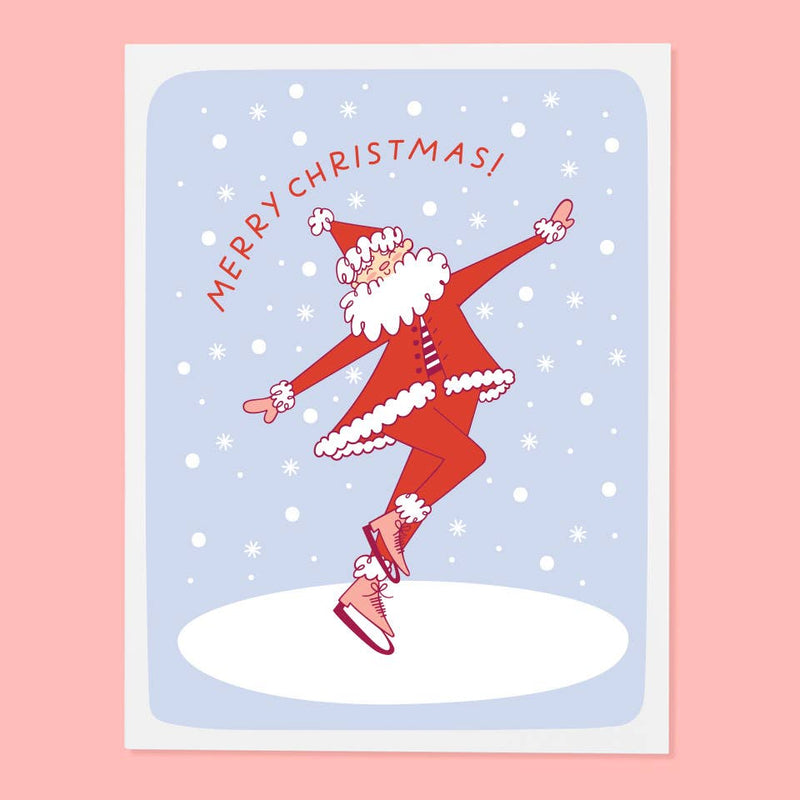 Skating Santa Card