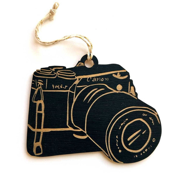 Camera Wooden Ornament
