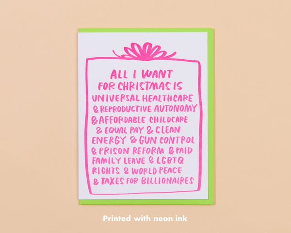 Liberal Wish List Christmas Card