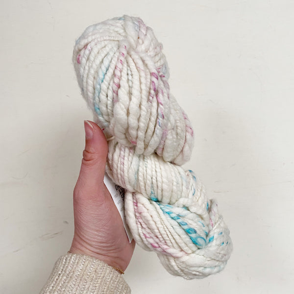White Hand-Spun Rambouillet and Silk Yarn