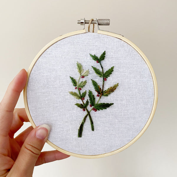 Botanical Hand-Stitched Embroidery