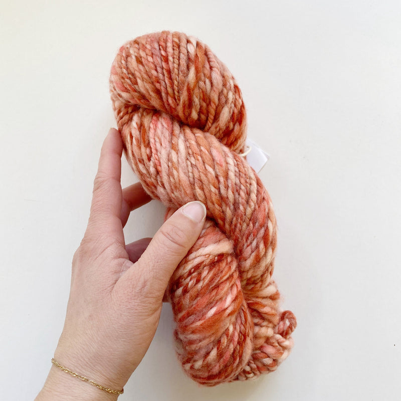 Summer Sunset Hand-Spun Bulky Targhee Wool Yarn