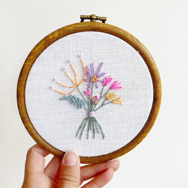 Wildflowers Bouquet / Hand-Stitched Embroidery