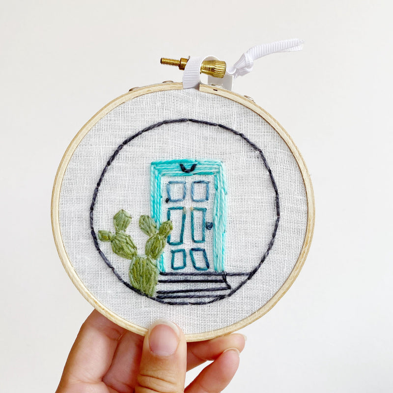 Southwestern Door Hand-Stitched Embroidery