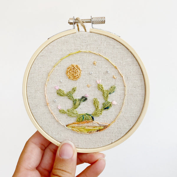 prickly pear cactus embroidery