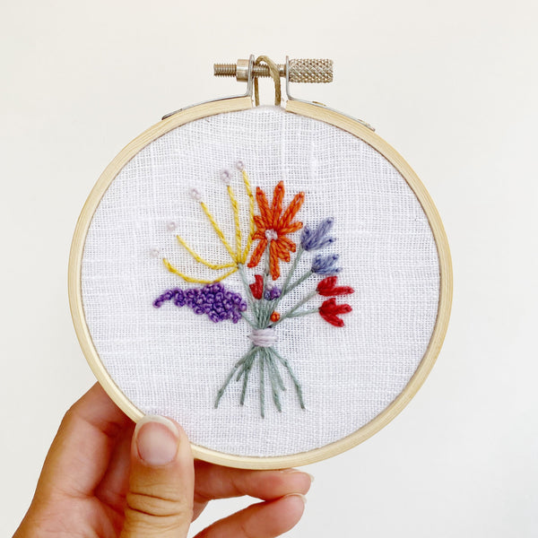 wildflower bouquet embroidery