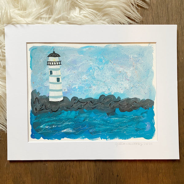 Lighthouse No. 7 Original Painting, 11"x14"