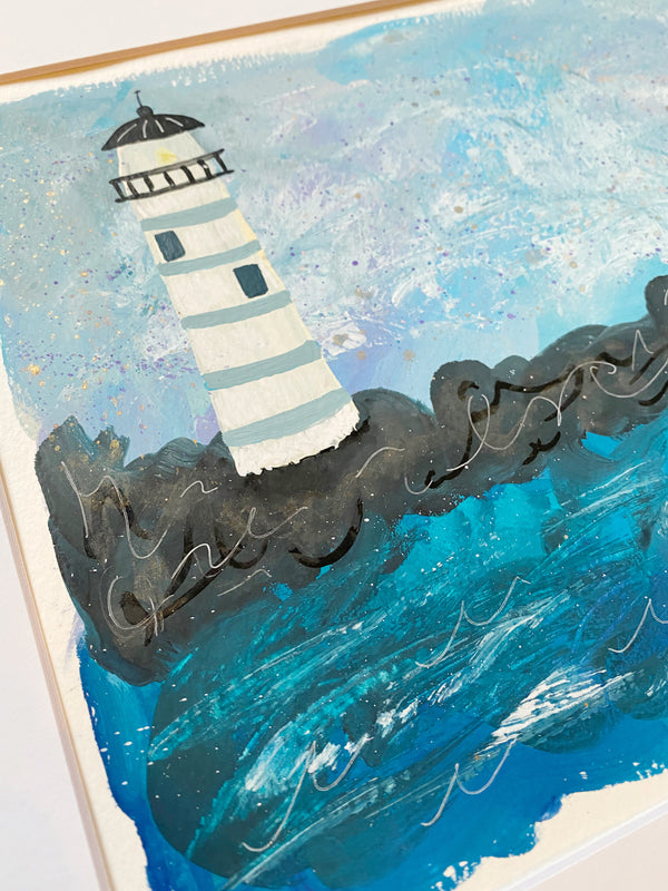 Lighthouse No. 7 Original Painting, 11"x14"