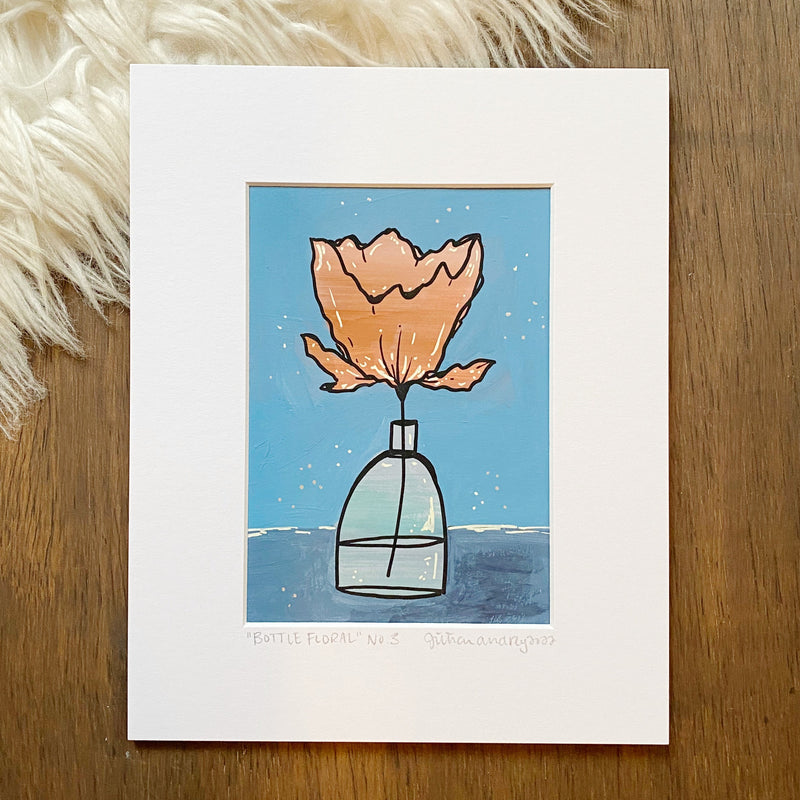 Bottle Floral No. 5 Original Painting, 8"x10"
