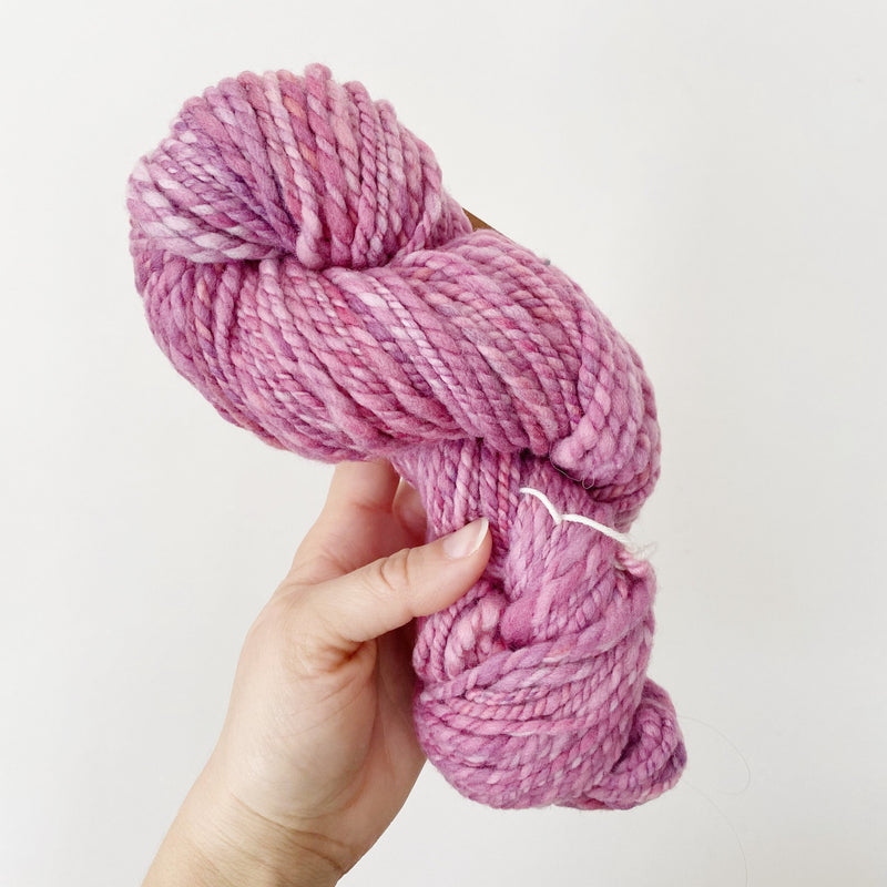 Purple Hand-spun Bulky Merino Wool Yarn