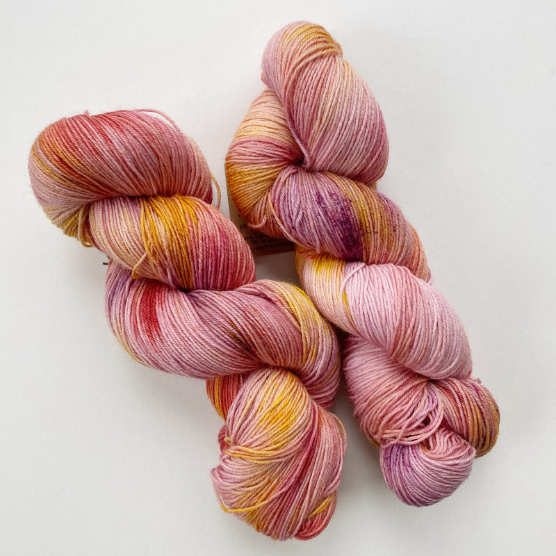 Summer Sunet Hand-Dyed Superwash Merino Sock Yarn