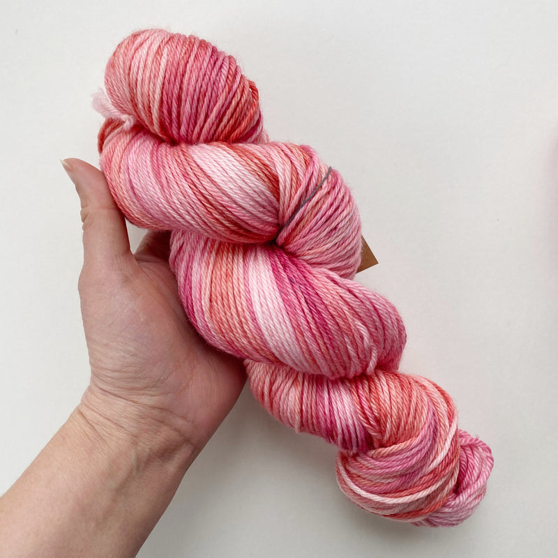 Pinkalicious Hand-Dyed Merino Worsted Weight Yarn