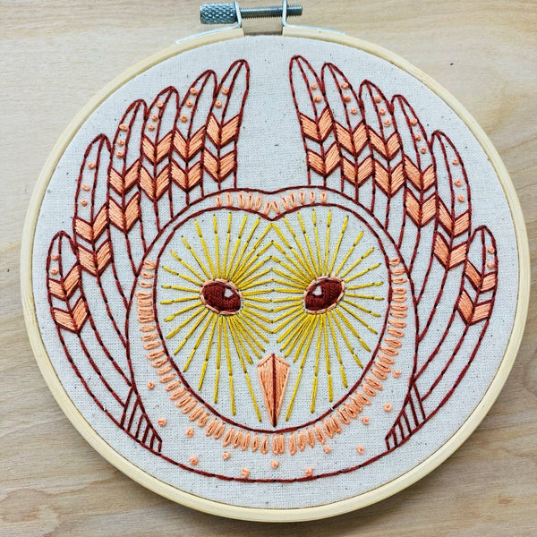 Barn Owl Embroidery Kit