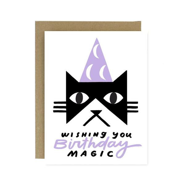 birthday magic cat greeting card