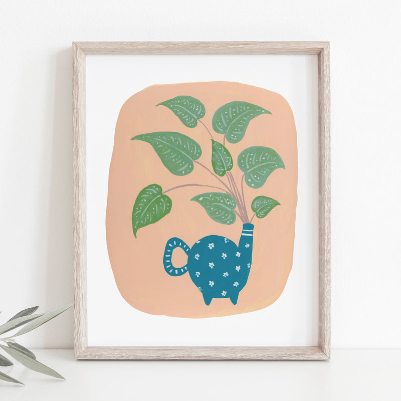 Polka Dot Jug and Plant Print