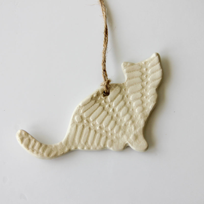 Ceramic cat ornament