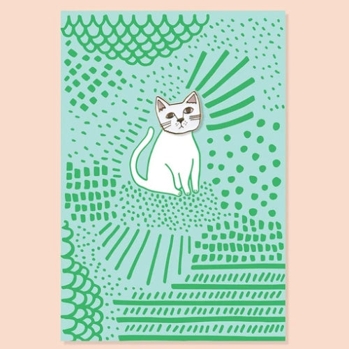 White Cat Pin