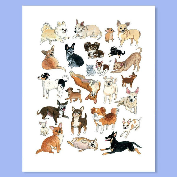 Art Print featuring Chihuahuas
