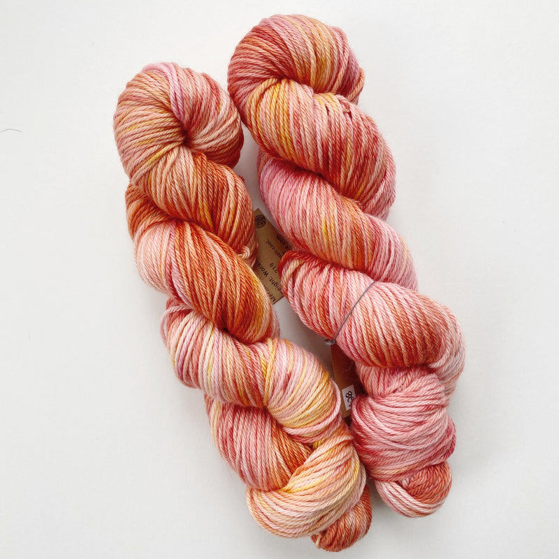 Orange Sunset Hand-Dyed Merino Worsted Weight Yarn