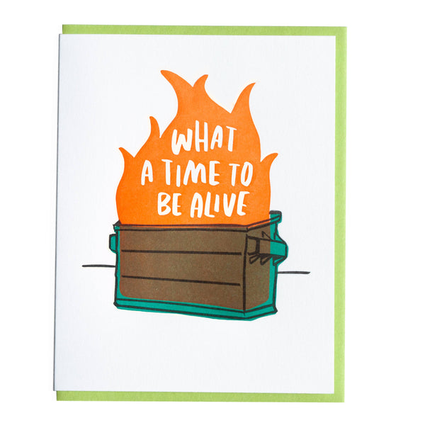 Dumpster Fire Greeting Card