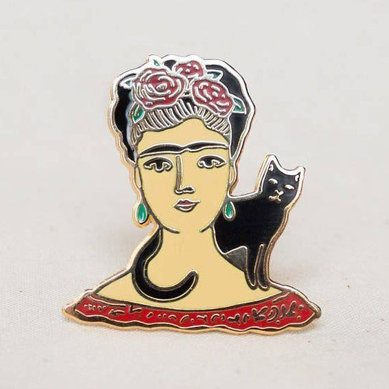 Frida and Cat Pin