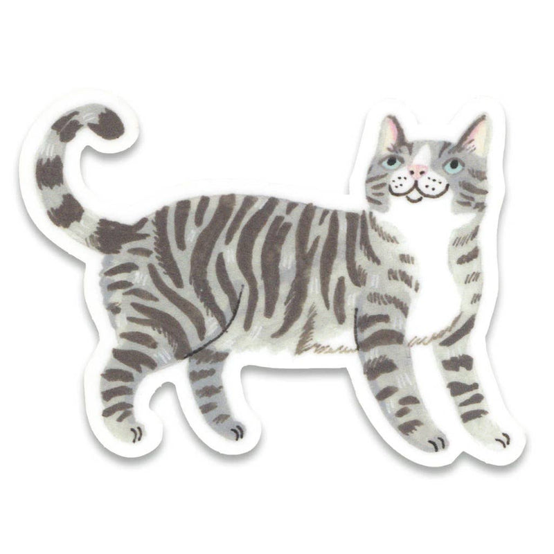 grey cat sticker