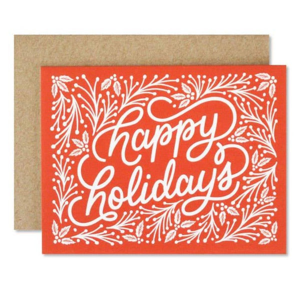 Happy Holidays Floral Card