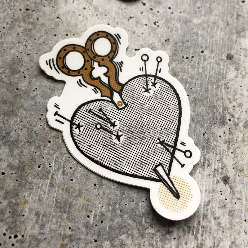 Scissors Heart Sticker