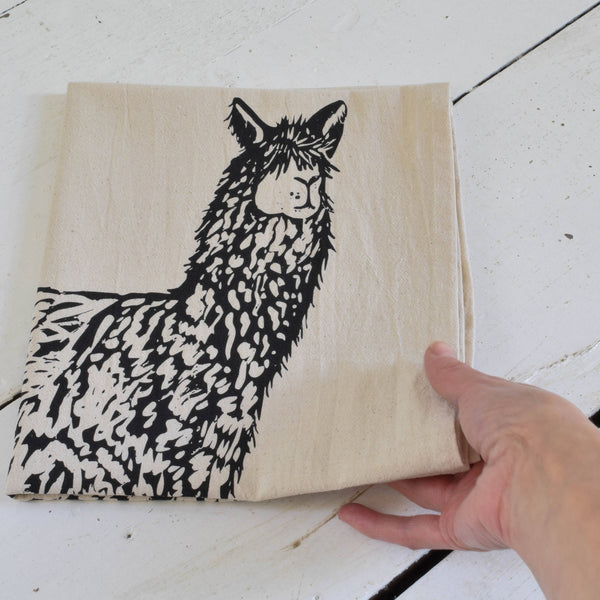 Llama tea towel