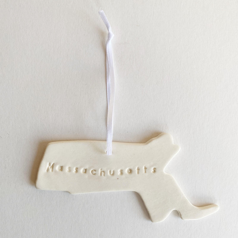 Ceramic Massachusetts Christmas Ornament