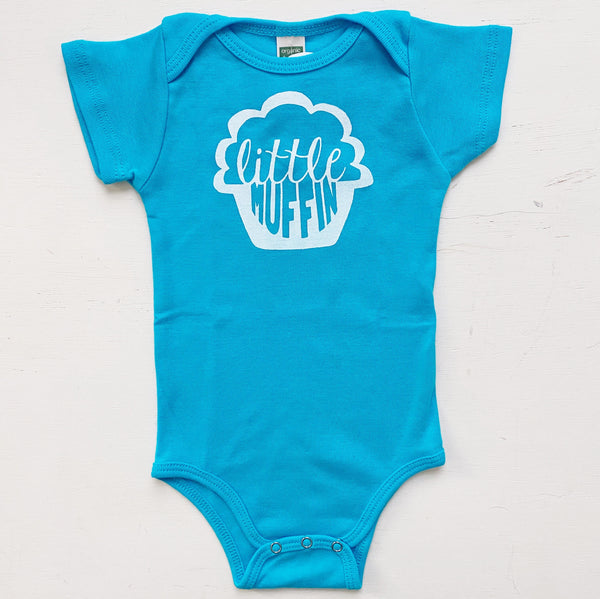Little Muffin Baby One-Piece Romper blue and white