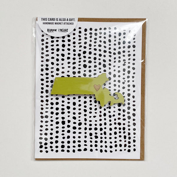 Massachusetts Love Magnet and Card