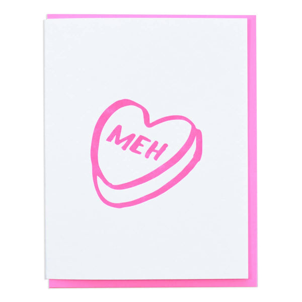 Meh candy heart card