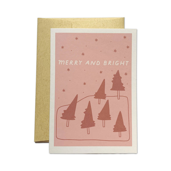 Merry and Bright Red Forest Card