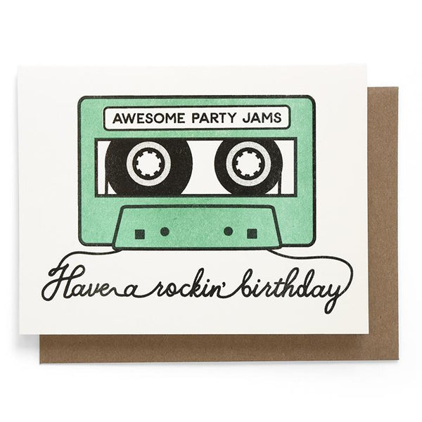 Birthday card with cassette tape