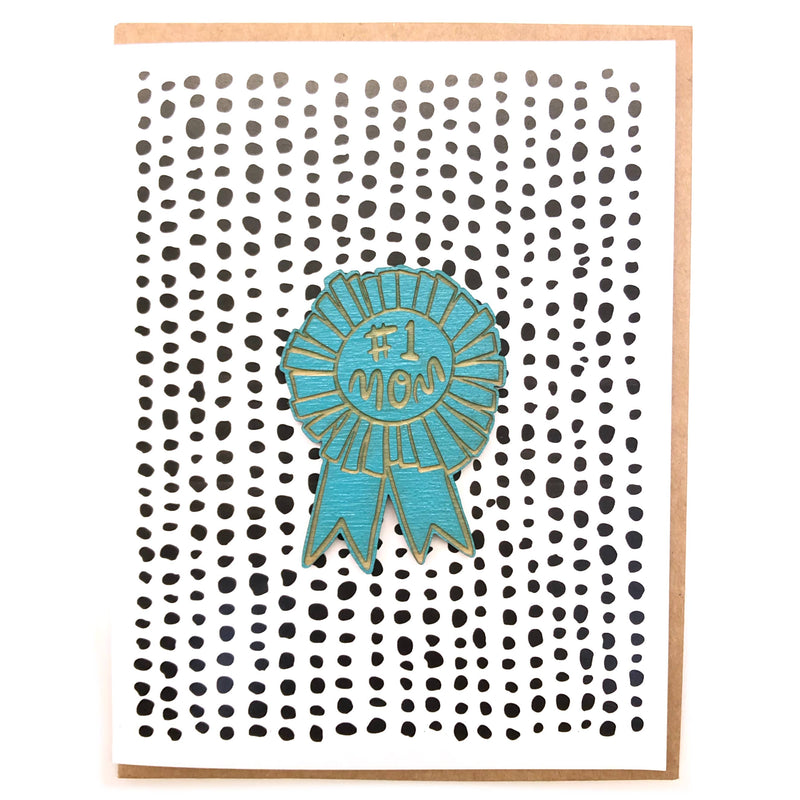 No 1 Mom Ribbon Card and Magnet