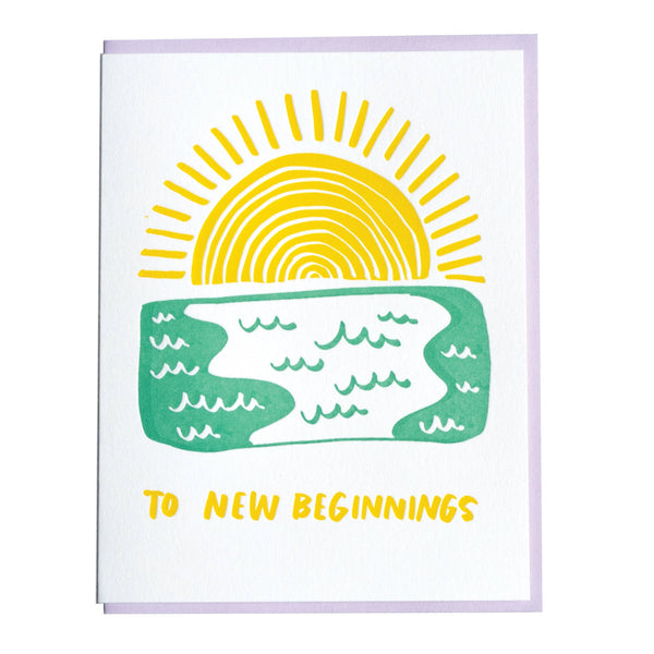 New Beginnings Card - green and yellow