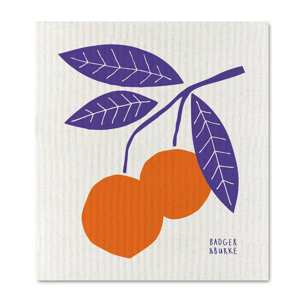sponge dish cloth with oranges pattern