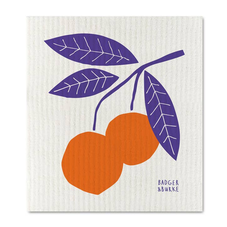 sponge dish cloth with oranges pattern