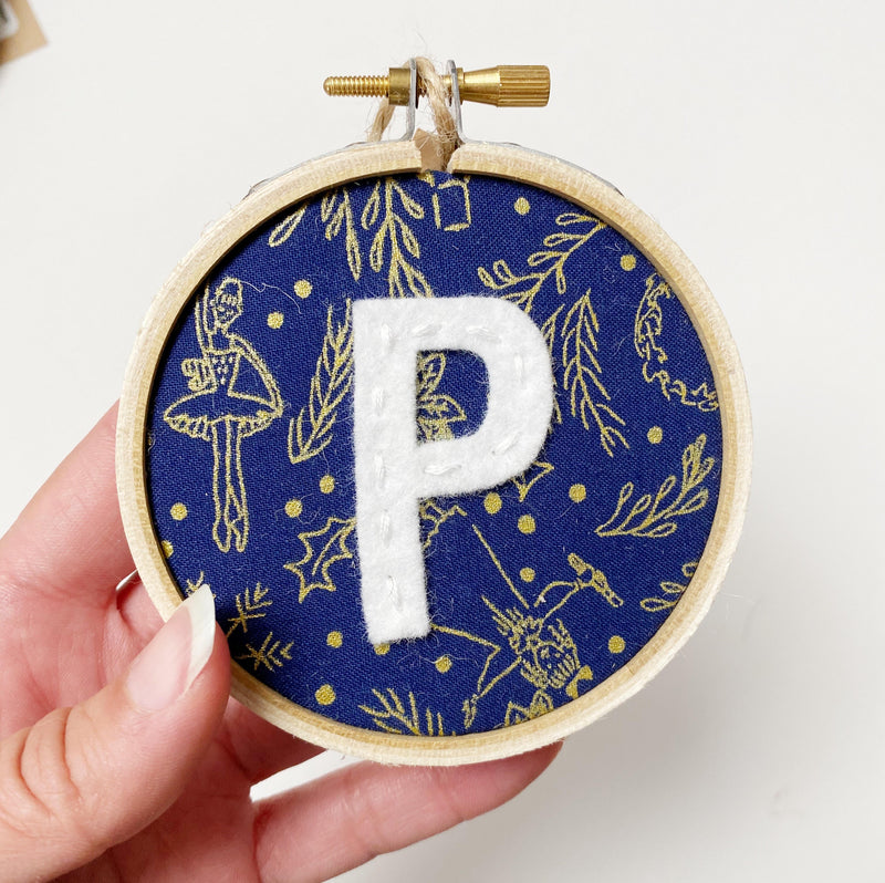 Initial Christmas Ornament - Nutcracker Blue