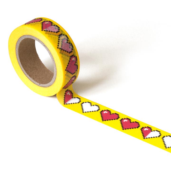 Pixel heart pattern washi tape