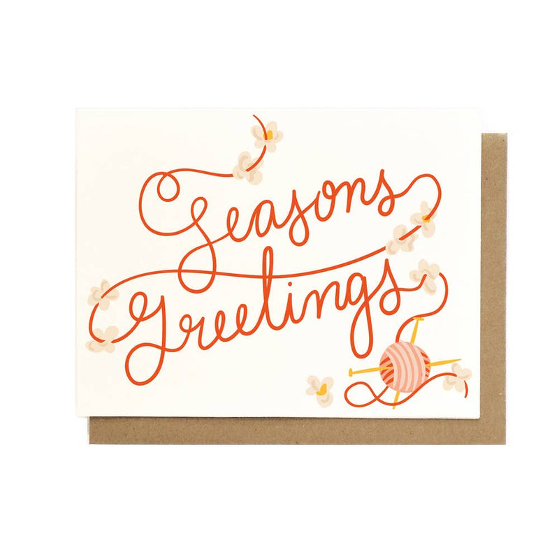 Seasons Greetings Popcorn Garland Card