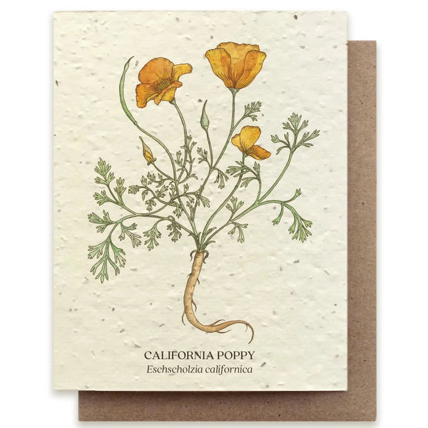 California Poppy Plantable Card